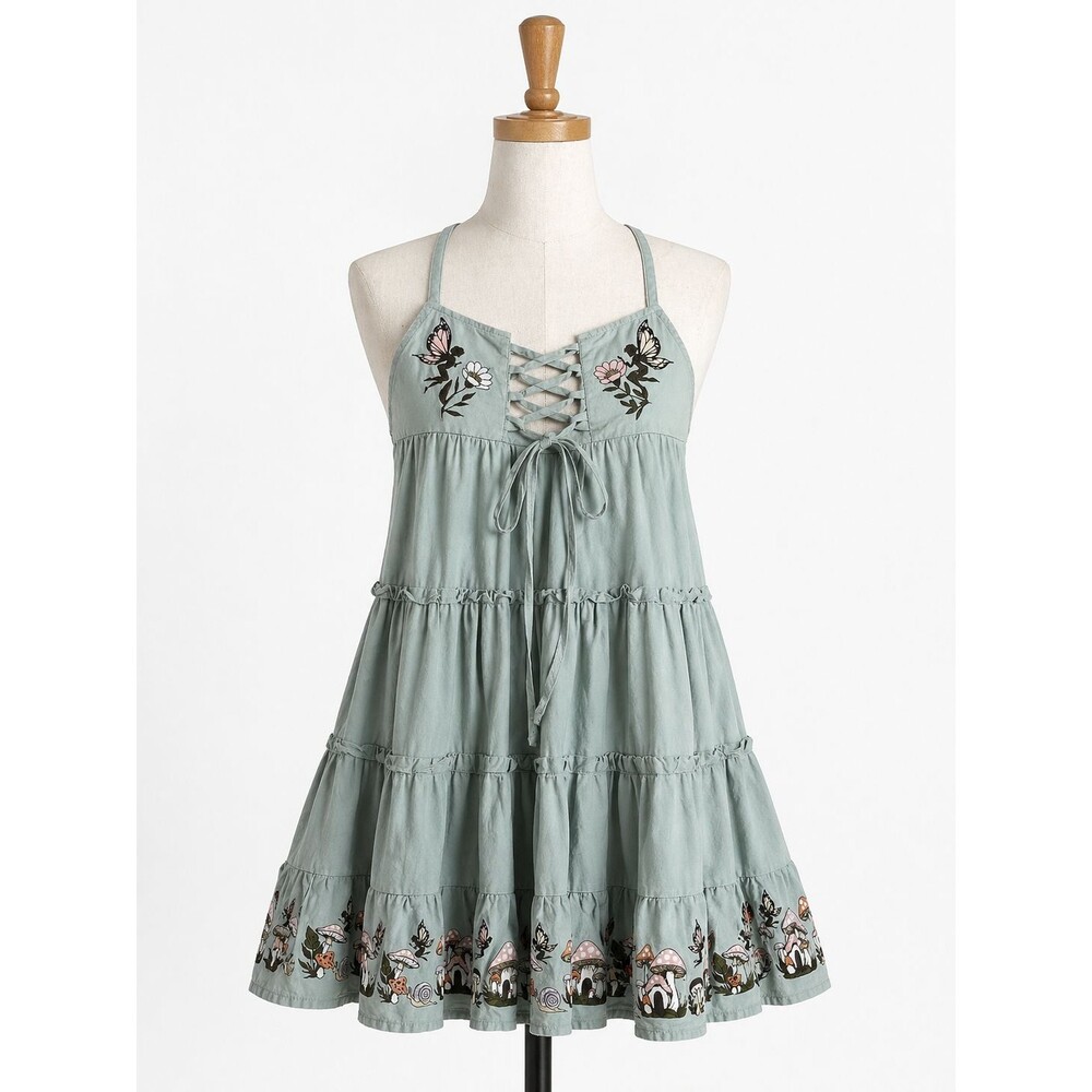 Thorne & Fable Tunic Top Size Small Mushrooms Woodland Fairy Fairycore Dress